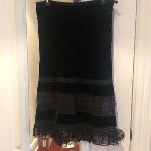 Black velvet Laundry skirt
